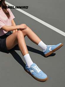 SONGLINNIAO Retro Design Lace-Up Lightweight Running Shoes For Women