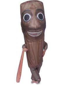 Inflatable Tung Costume Halloween Funny Italian Wooden Stick Man Costume Sahur Inflatable Costume With Stick - Kind - Übersicht 5