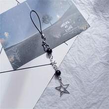 1 Stylish Simple Star-Shaped Mobile Phone Lanyard Y2K Women's Chain Pendant Classic Black Holiday Gift - Black - View 2