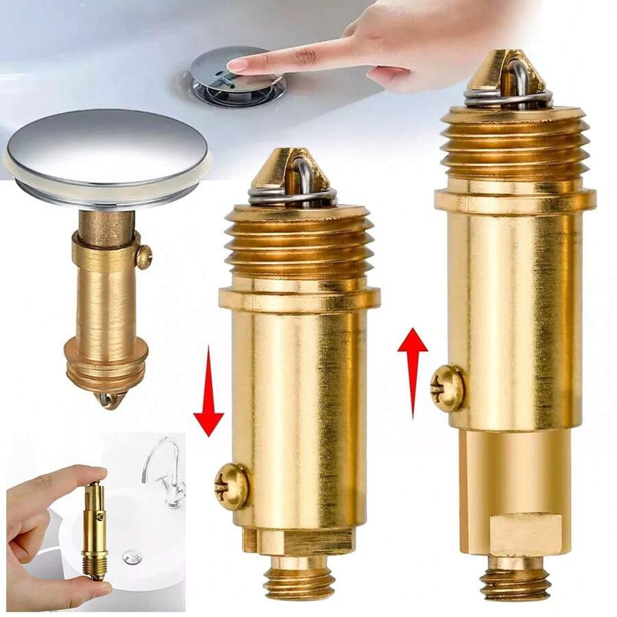 2PCS M8 Brass Basin Sink Bath Replacement Waste Easy Pop Up Click Clack Plug - Gold - View 1