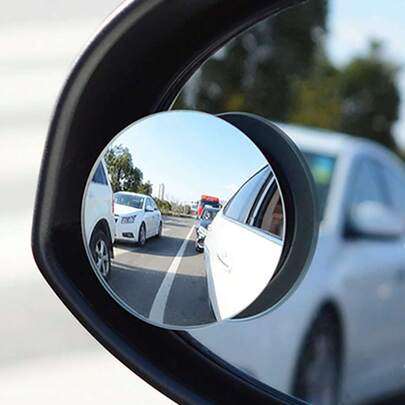 2pcs 360° Rotating Frameless Car Rearview Blind Spot Mirrors, Silver