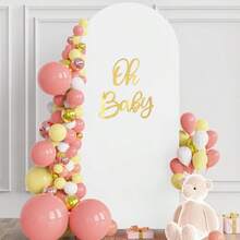 DWokceer Oh Baby Sign For Backdrop Gold 15.7 Inch Baby Sign Backdrop For Baby Shower Party Banner Gender Reveal Boy Girl Decorations Baby's 1st Birthday Party Photography Background Decor10 - 金色 - 查看 4