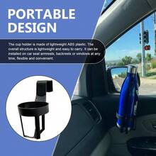 2 PCS Car Door Lifting Glass Beverage Storage Rack, Portable Hanging Insert Elastic Plastic Hollow Design Car Side Door Inner Cup Holder, Modification Accessories Black #12 - Initial - View 5