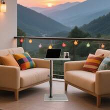 Gets Adjustable C Shaped Side Table, C Table End Table With Wheels For Sofa, 360° Swivel Sofa Table For Livingroom,Bedroom,Study And Small Spaces,Bedside Tables - Màu xám nhạt không có bánh xe - Xem 6