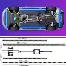 Underglow Car Lights, 252 LEDs RGBIC 4pcs Dream Color Dancing Chasing Strip Lights With 16 Million Colors And 213 Scene Modes With App And Remote Control, 5 Music Modes For All Cars - 12V-RGB+APP+wireless remote control - 查看 9