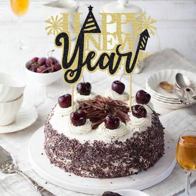 1 件 2026 年新年快乐蛋糕装饰，新年派对装饰，你好 2026 派对主题，欢迎 2026，新年前夜派对用品装饰