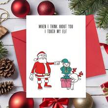 1pc, Unique Merry Christmas Card With Envelope, To Mom, Dad, Daughter, Sister, Wife, Friend Etc, Suit Every Recipient, Christmas Tree, Santa Claus, Snowman, Season's Greetings, Sleigh Bells