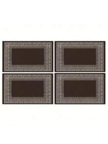 1/2/4/6/8 Stücke Set - Elegante einfarbige braune Tischsets, Tischläufer, minimalistischer chinesischer Stil - geeignet für Festtagsbankette und den täglichen Gebrauch in Küche, Esszimmer, Untersetzer, rechteckige Dekoration, Heimdekoration, perfektes Geschenkset Tischsets, Party Tischsets, Kaminsims Schal, Glasfenster Schal, Heimdekoration, Eingangsbereich Dekoration, Esszimmer Dekoration, Raumdekoration, Bettschal