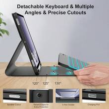 YQQ Galaxy Tab A9 Plus Case With Keyboard 5G 11 Inch 2023 SMX210 X216 X218 7 Color Backlit Detachable Tablet Keyboard Cover With S Pen Holder For Samsung Galaxy Tab A9+ 11" (Black)5801