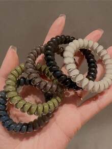 Fashionable New Jelly Color Cute Spiral Hair Ties, Popular Women Ponytail Elastic Hair Accessories ,Ponytail Holders ,Hair Elastics ,Hair Rubber Bands ,Scrunchies ,Hair Rope