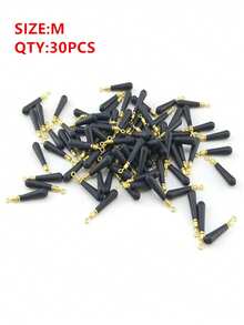 30 Stücke Kupferkopf Schwimmkörper, drehbarer schwarzer Angelpose, allseitig bewegliche Wettkampf-Steckpose, Angelzubehör Kleinteile