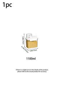 1 pièce Réservoir de stockage transparent en PET avec couvercle scellé, utilisé pour stocker les céréales et les articles divers, le stockage et le tri de la cuisine, la boîte de stockage pour aliments pour animaux de compagnie, la boîte de stockage multifonctionnelle, les décorations, la décoration de la maison, les cadeaux de Noël, les cadeaux pour la maison et la décoration de la chambre.