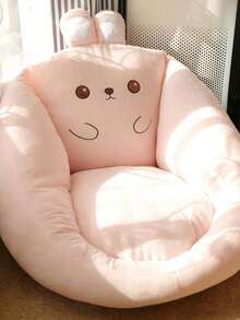 1个卡通图案地垫 - 柔软圆形面料，圣诞节、年末、冬季装饰靠垫，非常适合放松和阅读，四季皆宜，适合卧室、阳台或飘窗座椅 | 趣味设计，耐用涤纶绒面地垫，印有可爱卡通图案 - 加厚柔软圆形编织椅垫，是休闲阅读或躺椅的理想之选，全年舒适（无拉链，产品采用可拆卸设计）