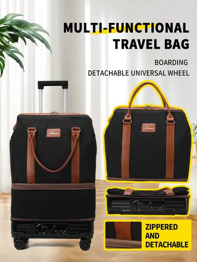 Hardside Wheeled Luggage With Large Capacity For Clothing, Detachable Wheeled Handle Weekend Bag, Removable Top Portion For Use As Overnight Bag/Travel Bag, Luggage Cover, Wheeled Bag, Short-Distance Business Travel Bag, Oxford Cloth Maternity Travel Bag, Suitable For Travel, Vacation, Back To School, Tourism, Dormitory, College Students, High School Students Handbag Luggage Bag For Business For Vacation Holiday Portable Multifunction Travel Duffel Bag Unisex Weekender Bags