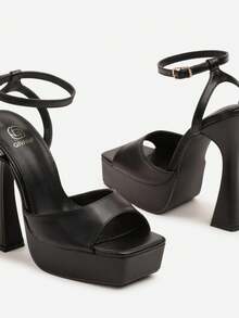 Women's Platform Heels Sandal - Heel - Evening/Party - Summer - Black - View 6