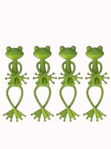 3pcs Creative Frog Plant Stand, Fun Green Frog Plant Holder, Frog Fixed Plant Rack Frog Support Frame, Vine Vertical Climbing Assisted Growth Clip, Suitable For Gardening/Potted Plants/Plant Decoration