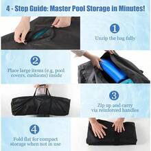 Large Storage Bag For Aboveground Inflatable Frame PoolsHeavy Duty Outdoor Pool Accessories Storage With 4 Handles Waterproof UVResistant Patio Cushion Bag 51''x20''x14'' - Small - View 7