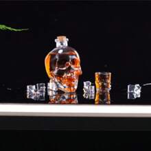 1 Halloween Skull Bottle, Homemade Brewing Wine Bottle, Creative Sobering Up Wine Dispenser, Glass Foreign Wine Cup, Sealed Storage Wine Bottle, Skull Bottle Suitable For Family And Company Storage, And Can Also Be Given As A Gift To Friends