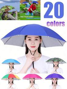 Upgraded Rain Hat Set, Hands-Free Umbrella Hat, 360° All-Around Sun Protection Design, Elastic Headband, Suitable For Outdoor Activities, Ideal Choice For Travelers