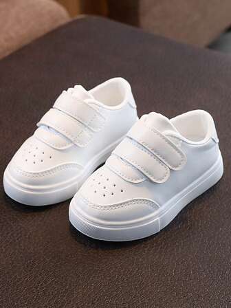 1-3 Years Old Toddler 2pcs/Set White Sneakers, Spring/Autumn Boys Girls Breathable Casual Shoes, Kids Flat Shoes