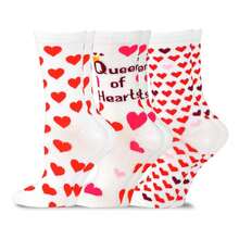Valentine's Day Socks For Women 3-Pair - Love Cotton Crew Socks - Mother's Day Gift Idea - Women's 9-11 & Men's 10-13 - 如圖689 - 查看 2