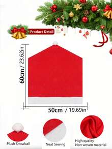 4/6/8/12pcs Christmas Chair Covers, Santa Hat Chair Covers, Christmas Chair Back Covers, Suitable For Christmas Dining Room Decoration - Multicolor - View 5