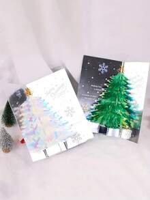 Eine handgefertigte 3D Pop-Up Weihnachtsbaum Grußkarte mit Nachricht - Eine Feiertags-Segenswunschkarte, geeignet für jedermann, Heimdekoration, Weihnachtsdekorationen, Raumdekoration, Winter