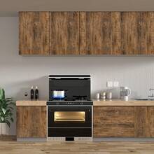 1 rolo de papel de parede autoadesivo com textura de madeira, à prova d'água, resistente a óleo, removível, para decoração de sala de estar, quarto, cozinha, papel de parede para mesa, porta de armário, película de cobertura para renovação, faça você mesmo, fácil instalação, adesivo de parede 17,7 pol. x 39,3 pol./118,1 pol./196,8 pol. - Ferrugem Marrom - Ver 7