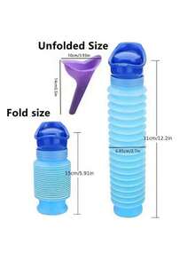 1/2PCS Portable Reusable Folding Travel Urinal, Folding Retractable Car Urinal, Field Standing Urinal For All Ages, Outdoor Emergency, Foldable And Easy To Carry, Travel Necessities