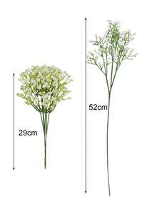 逼真的满天星花，白色人造满天星花，质感栩栩如生，适用于婚礼、派对、家居和花园装饰；手工制作的逼真花束，适用于家居、户外庭院和花园装饰；满天星花，适用于婚礼、派对、家居装饰花束和DIY配件 - 白色 - 查看 5