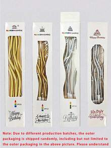 6pcs/Box Curved Candles, Birthday Cake Decorative Accessories, Birthday Party Supplies - Silver - View 9