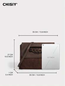 CHISIY Original New Brown Large Capacity Woven Contrast Color Patchwork Clutch Bag, Casual Retro Shoulder Bag, Suede & PU Leather, Versatile For Commuting, School, Shopping And More Occasions