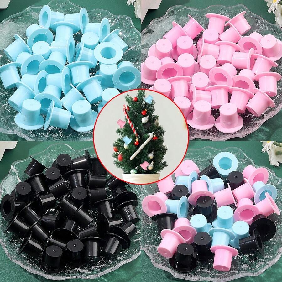 Blaue, rosa, schwarze Acrylhüte, Perlen & Perlenauswahl, Weinflaschen, Weihnachtsbaum-Puppen, Schneemann-Dekorationen, verwendet für DIY Schneemann-Zylinder, Weihnachtsfeiern, Geburtstagsfeiern, Hochzeiten, Familienfeiern, Weihnachten, Thanksgiving, Halloween, Weihnachtsabend-Dekorationsaccessoires