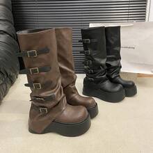 Women Over-The-Knee Boots - Brown - View 6