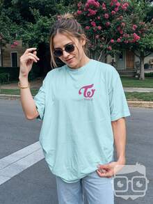 Twice Kpop Mina 97 Korean T-Shirt Ref 2357 VEST NERD - Màu xanh nhạt - Xem 5