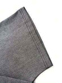 Retro Washed T-Shirt Double Sided Printed (230 Pure Cotton T-Shirt) 'GOD HAS A PLAN'  Letter Print, Men's T-Shirt, Men's Casual, Comfortable, Fashionable T-Shirt, Street Style Cotton - 灰色 - 查看 3