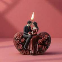 1 Khuôn sáp nến cưới hình trái tim, đế nến xoắn ốc tự làm & khuôn silicon đá thơm - trắng - Xem 7