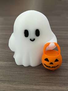 1个可爱树脂微笑南瓜摆件 - 迷人的树脂万圣节雕像桌面摆件，适合营造诡异的秋季氛围，完美契合万圣节女巫主题、万圣节装饰、季节性展示、奇趣设计房间装饰家居摆件家居微缩物件 - 彩色 - 查看 11