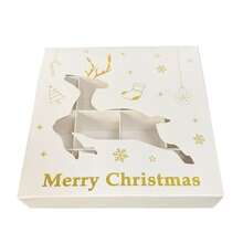 Christmas Gift Boxes With Festive Cut-Out Designs - Santa, Snowflakes, Trees, Gnomes & Bells - Perfect For Candy & Chocolate Treats - Holiday Party Favors, Christmas Decorations Home Decor Room Decor Winter