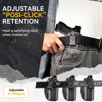 Ueasy 男女款快拔枪套 - IWB 右手腰带枪套，耐用聚氨酯结构，兼容软气枪和真枪（黑色） - 非常适合隐蔽携带、狩猎、钓鱼、竞技射击、枪支配件、复古枪套、户外枪支配件、枪套服装