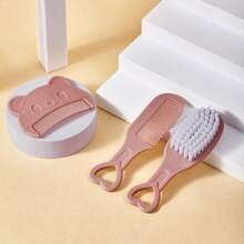 3pcs Baby Comb & Brush Set, Infant Hair Scalp Massage Brush, Newborn Baby Boy Girl Essential Care Tools - Multicolor - View 7