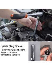 Universal Spark Plug Socket Spark Plug Wrench Magnetic 12 Angle Thin Wall For 14mm 16mm Spark Plug Removal Auto Repair Tool
