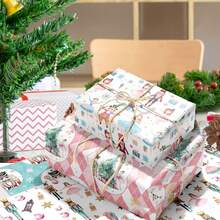 20in X 27in Christmas Nutcracker Print Gift Wrapping Paper, Vintage Cartoon Design, Suitable For Christmas, Children's Day, Birthday Party, Gift Box Packaging And DIY Crafts, Adds Festive Atmosphere To Elegant Gift Decorations