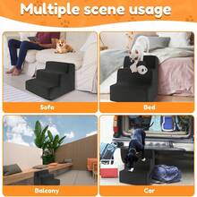 3-Tier Pet Climbing Ladder, Includes Sofa Step, Bedside Step, Cat Climbing Ladder, Dog Climbing Ladder, Foldable Anti-Slip, Serves Training And Play, Detachable Steps For Easy Cleaning