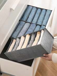 1 pièce Organisateur de vêtements pour armoire avec 7 compartiments, boîte de rangement à tiroirs pliable, organisateur de placard portable pour sous-vêtements, chaussettes, écharpes, leggings, t-shirts, jeans, rangement, stockage de vêtements pour la maison