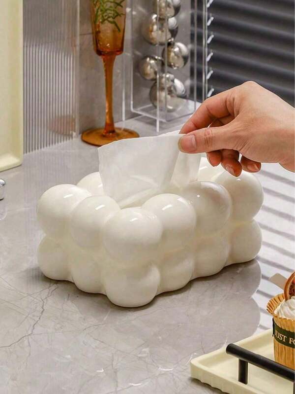 1pc Tissue Box Holder, Desktop Tissue Holder, Tissue Box Cover, Candy Tissue Box, Decorative Tissue Holder, Creative Tissue Box For Home Kitchen Bedroom Living Room Dining Room, Plastic Home Storage Box, Home Decor, Home Supplies