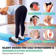 Slant Board For Calf Stretching, 5 Adjustable Angles Incline Board For Squat Wedge, 480 Lbs Weight Capacity Calf Stretch Yoga Foam Wedge For Exercise, Squat, Ankle Mobility & Physical Therapy - 黑色 - 查看 4