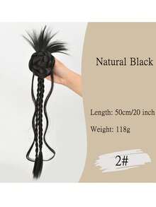 20 英寸长花辫龙须扭曲马尾辫 - 合成爪夹，女士卷发波浪接发，休闲装扮的自然造型，马尾接发，日常假发。 - 彩色 - 查看 12