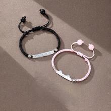 1 Pair Cat Fish Love Braided Couple Bracelet Best Friend Design High-End Bracelet Gift - 貓魚之戀-貓手鍊 - 查看 1