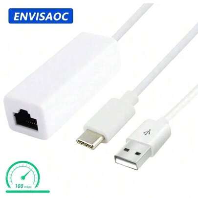 Tarjeta de red LAN RJ45 USB Type C USB2.0 adaptador de divisor para Ethernet USB-C 10Gbit / S para portátil, tableta, PC, teléfono, interruptor sin conductor